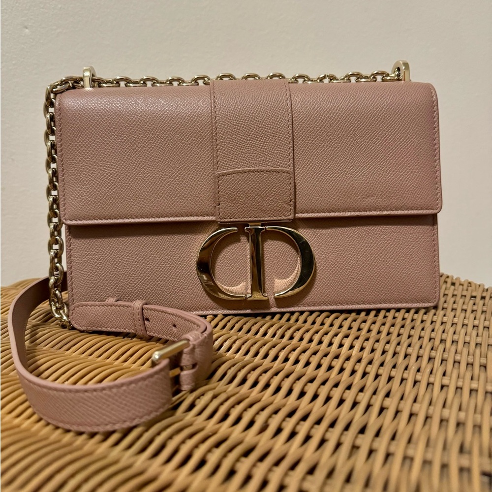 Dior mauve pink Montaigne 30 bag grained leather